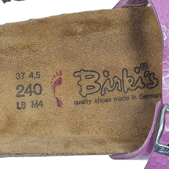 Birki's Three-Strap Sandals Pink Hammered Leather EU 37 | US 6-6.5 - Picture 7 of 8